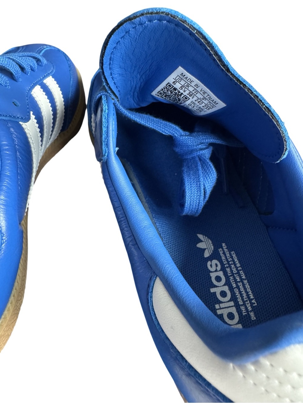 adidas Samba OG Blue White Gum Sneakers Womens 7 / Mens 6 NWT JR0882 w/ Box - Picture 6 of 11